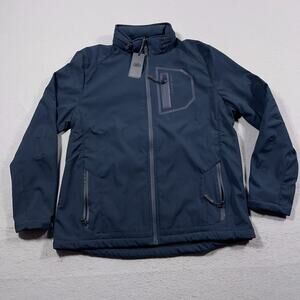 Land Rover Full Zip Softshell Jacket Womens XL Blue Rare Tuck Away Hood NWT